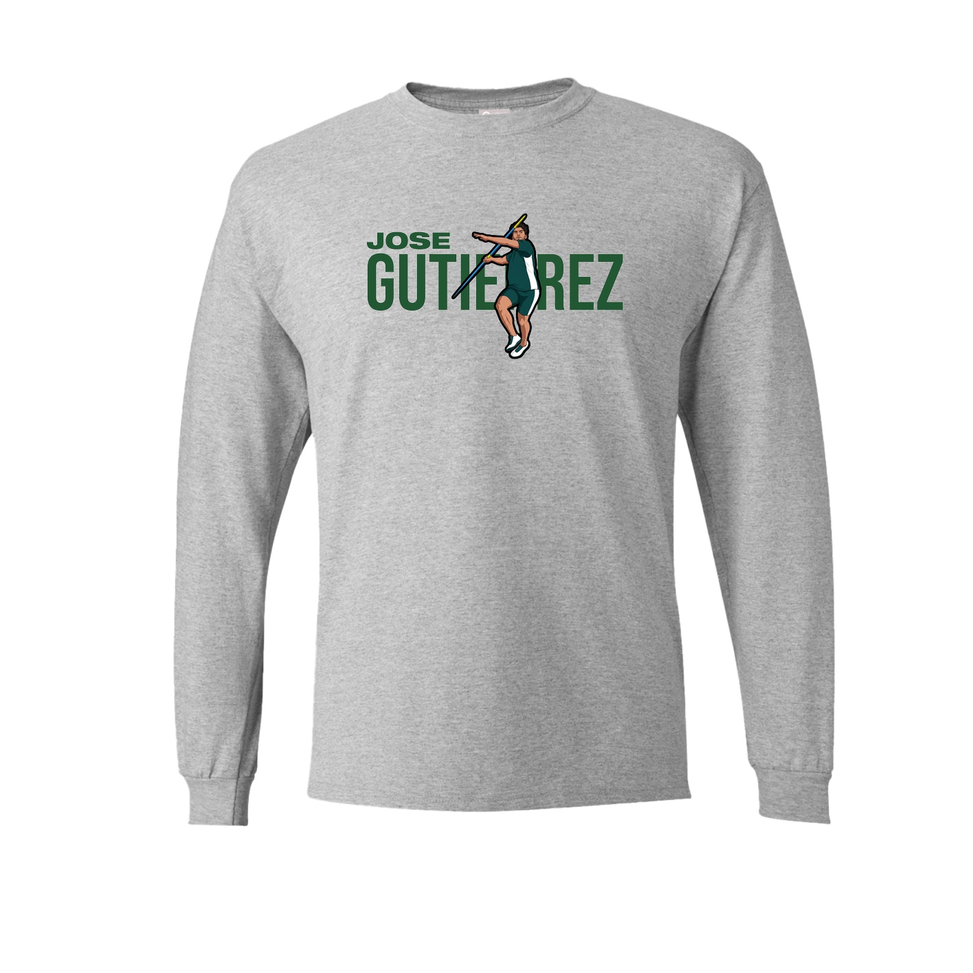 Long Sleeve Tee — Player Name in Grey