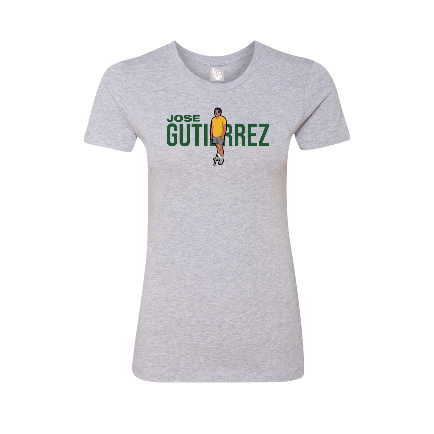 Fitted Women's Tee — Player Name in Grey
