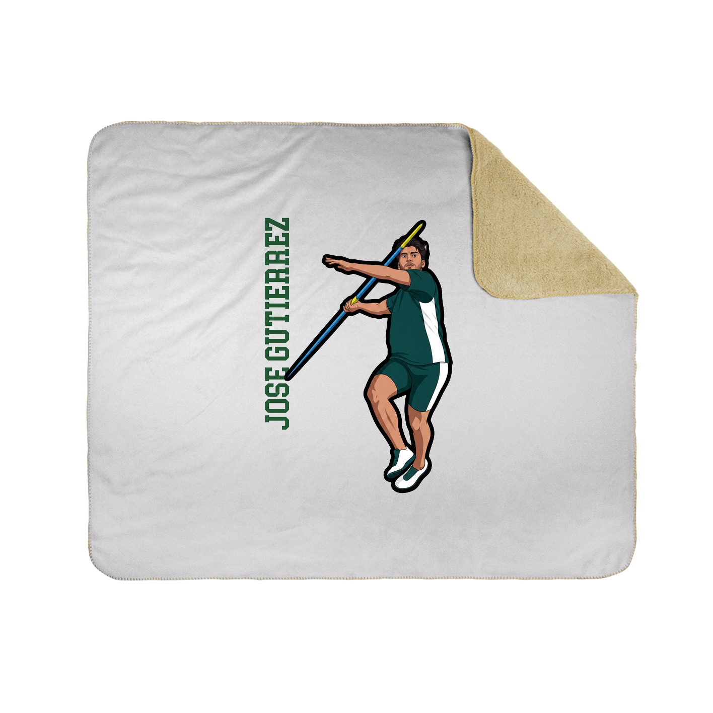 Throw Blanket — Name Vertical in White