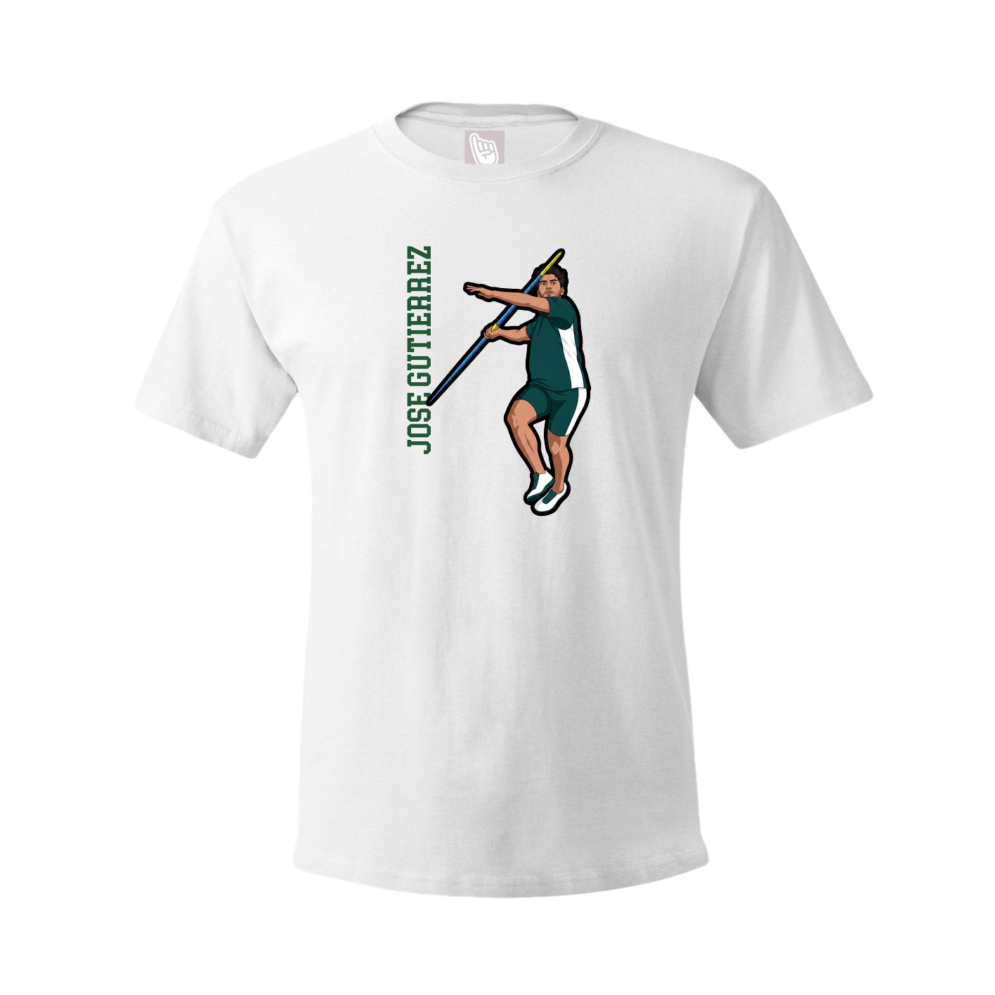 Youth Tee — Name Vertical in White
