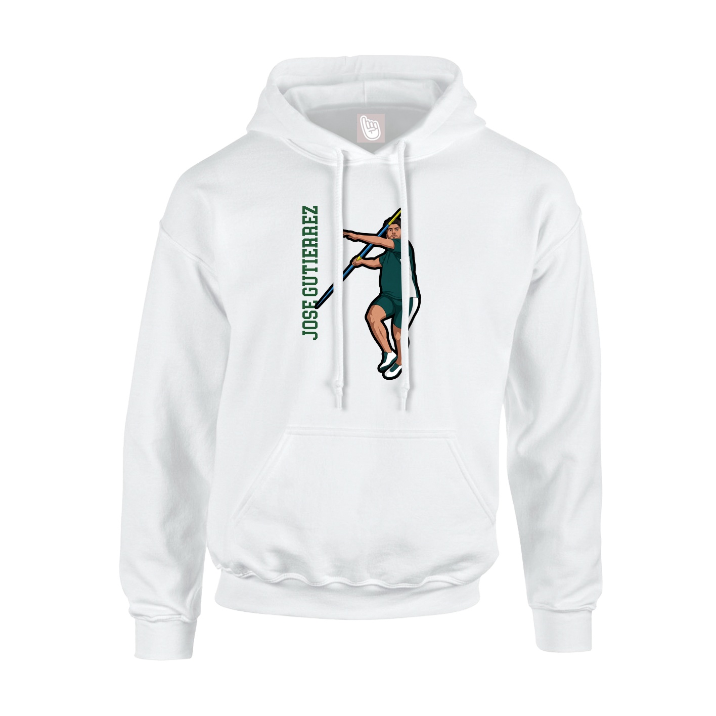 Hoodie — Name Vertical in White
