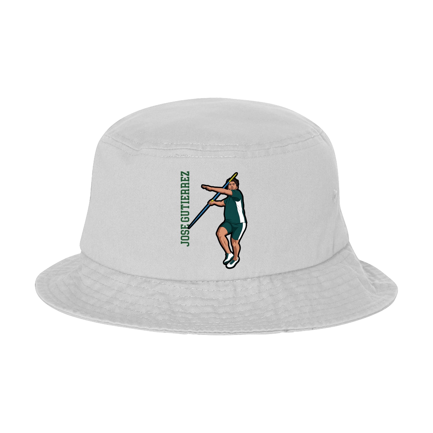 Bucket Cap — Name Vertical in White