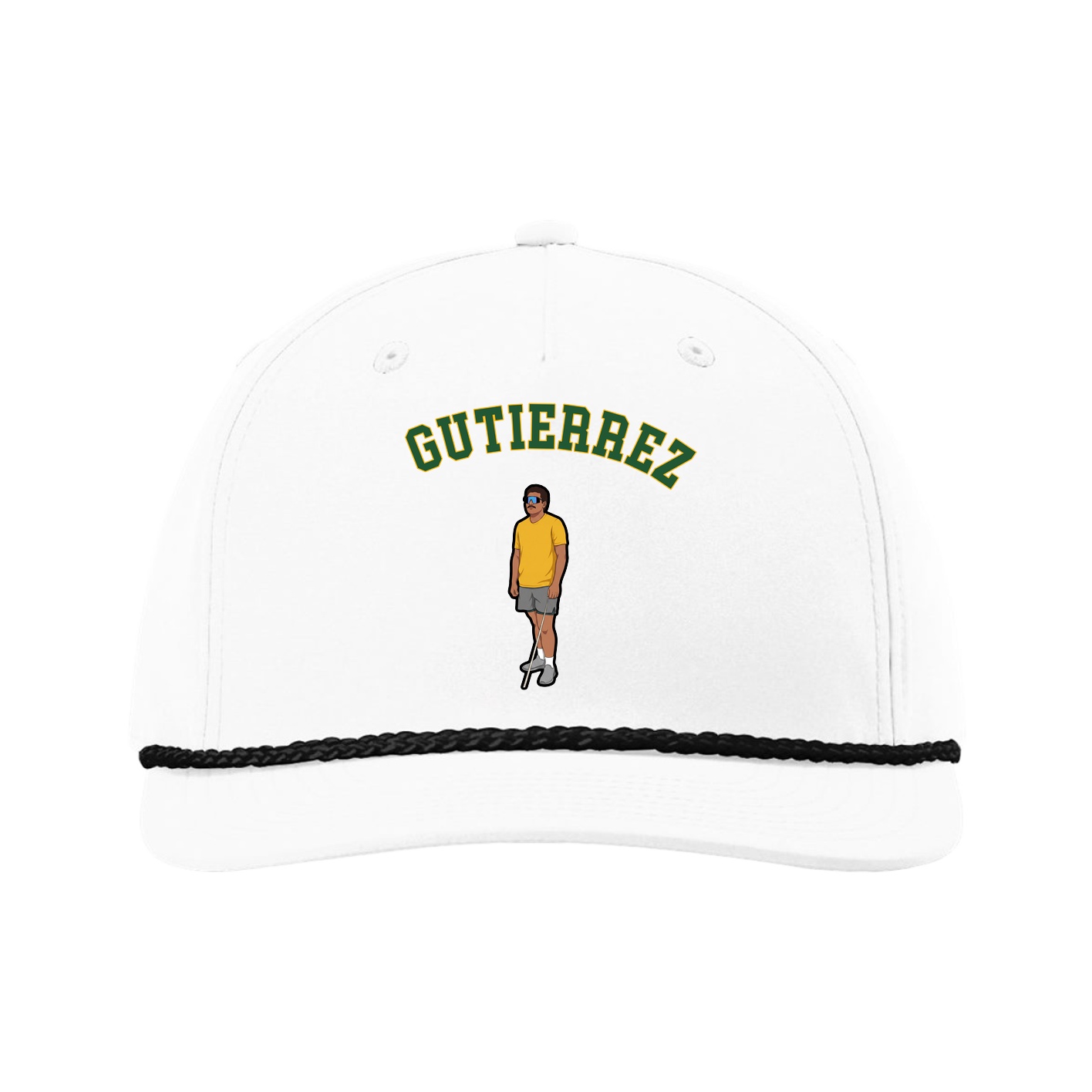 Five-Panel Classic Rope Cap — Shirsey Arch in White