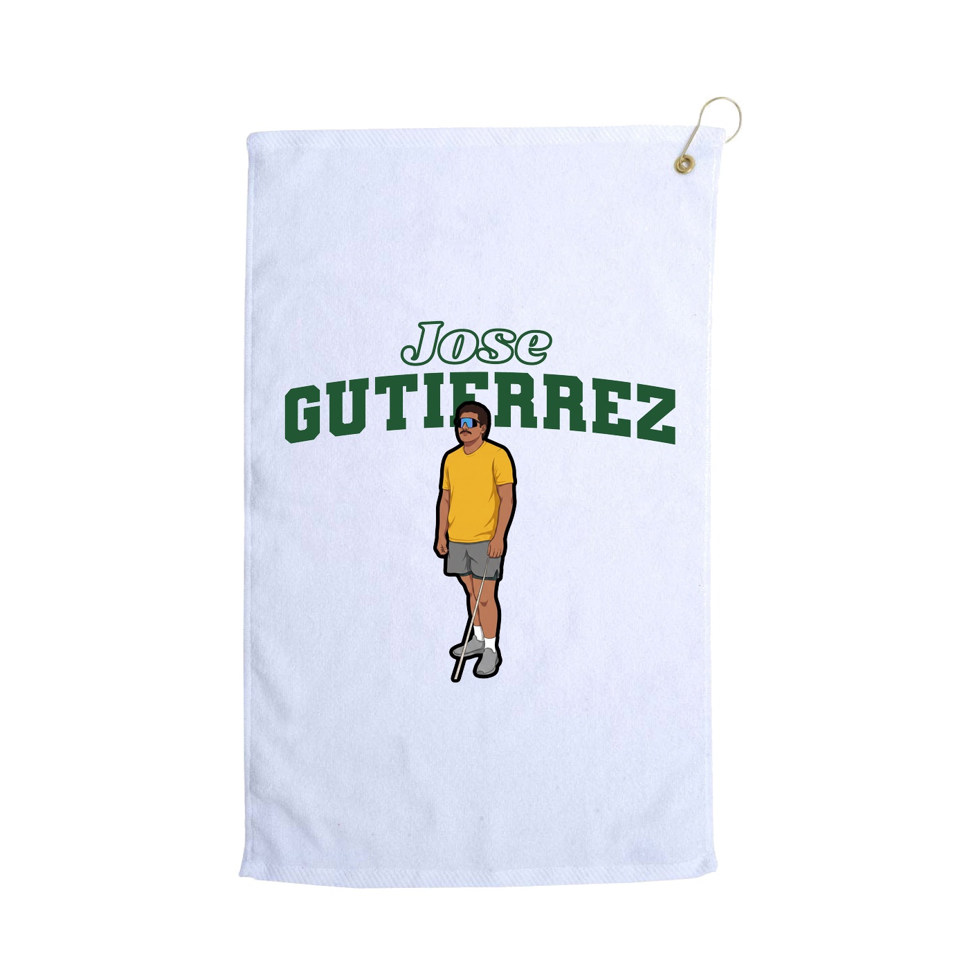 Golf Towel — Name Arch in White