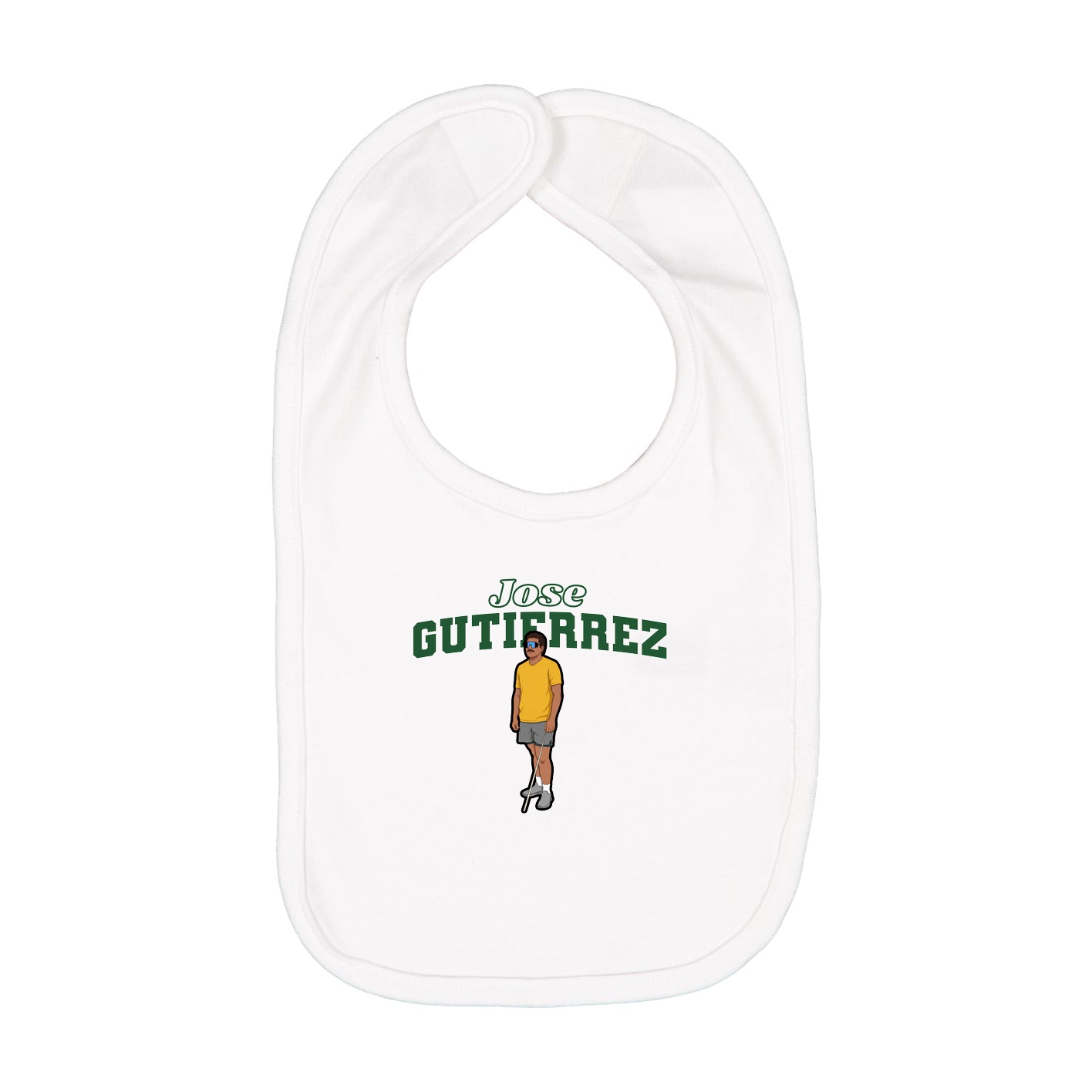 Infant Bib — Name Arch in White