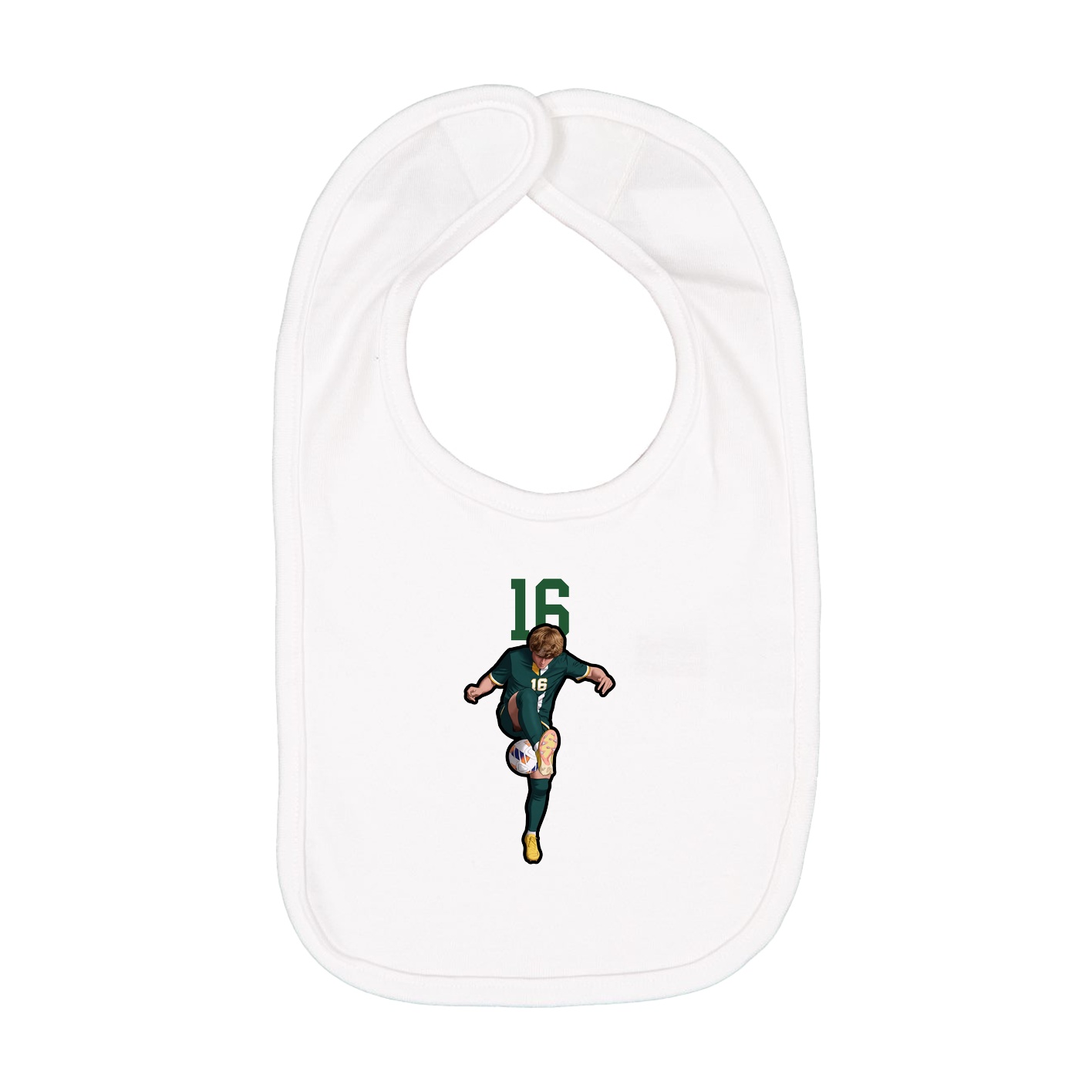 Infant Bib — Number Top in White