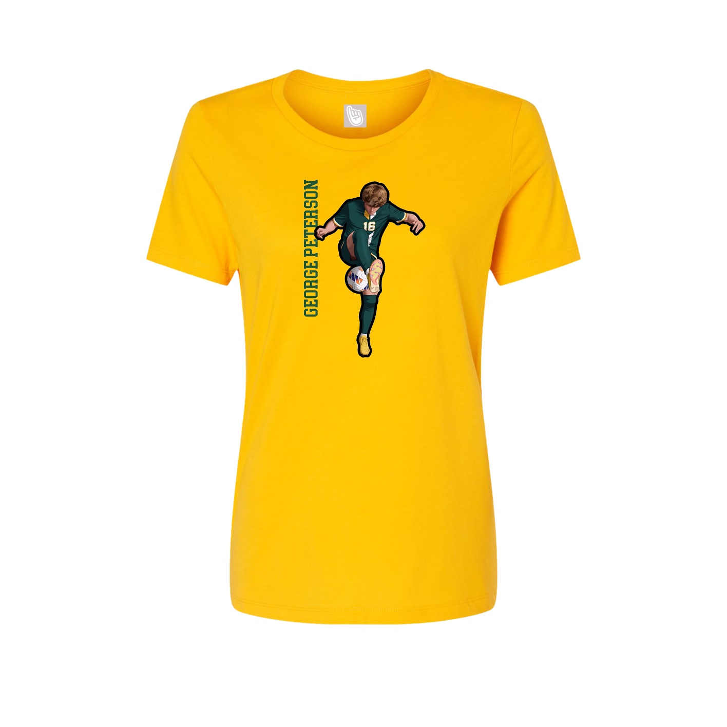 Fitted Women's Tee — Name Vertical in Gold