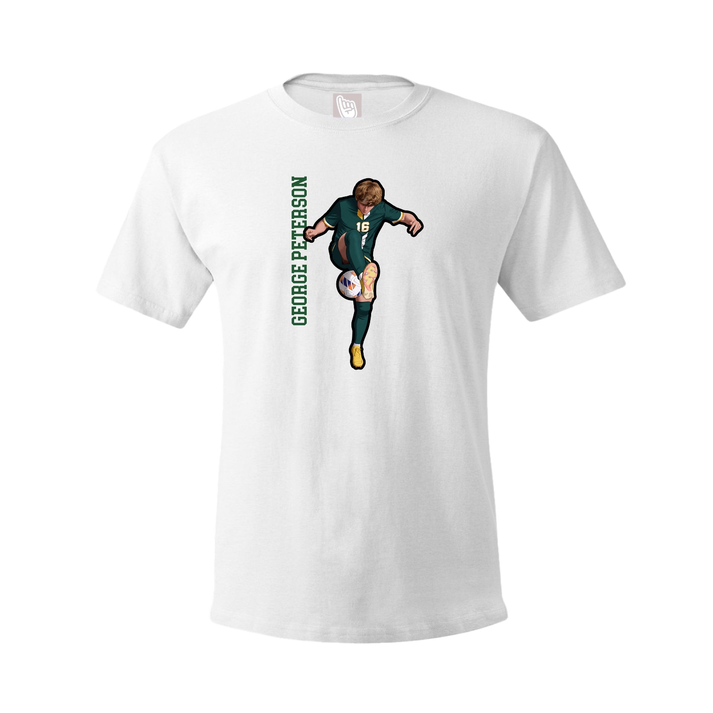 Youth Tee — Name Vertical in White