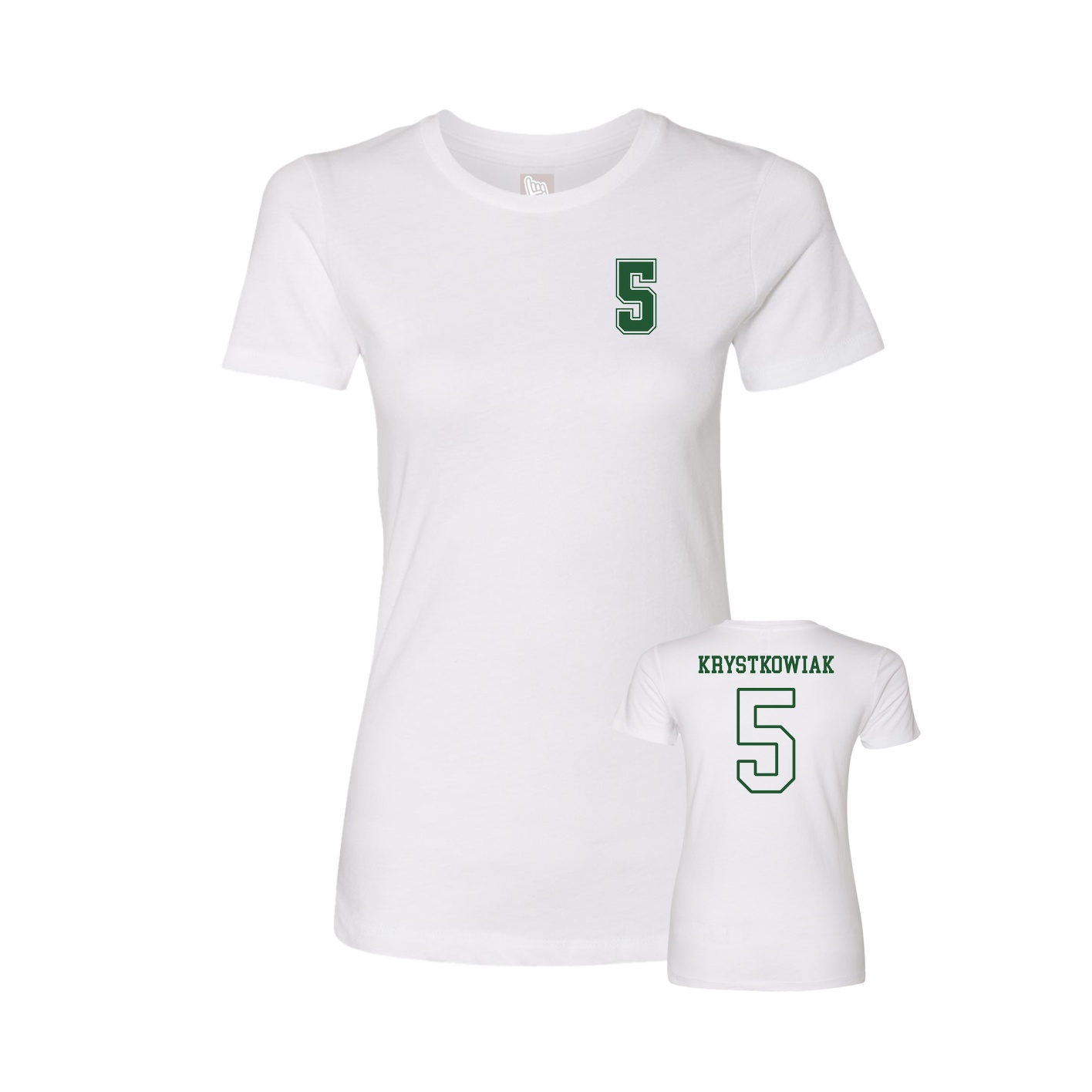 Fitted Women's Tee — Chest Back in White