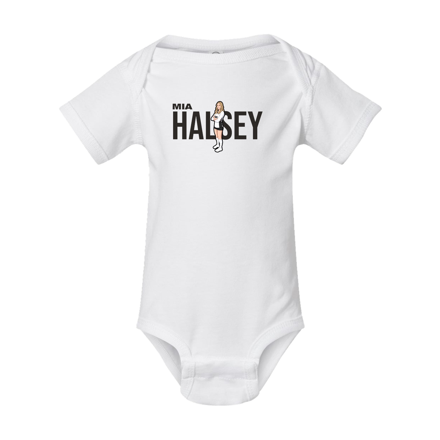 Baby Onesie — Player Name in White