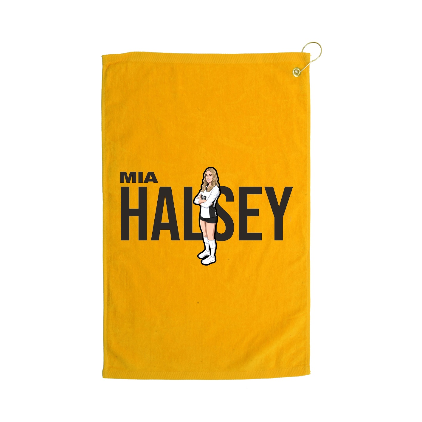 Golf Towel — Player Name in Gold