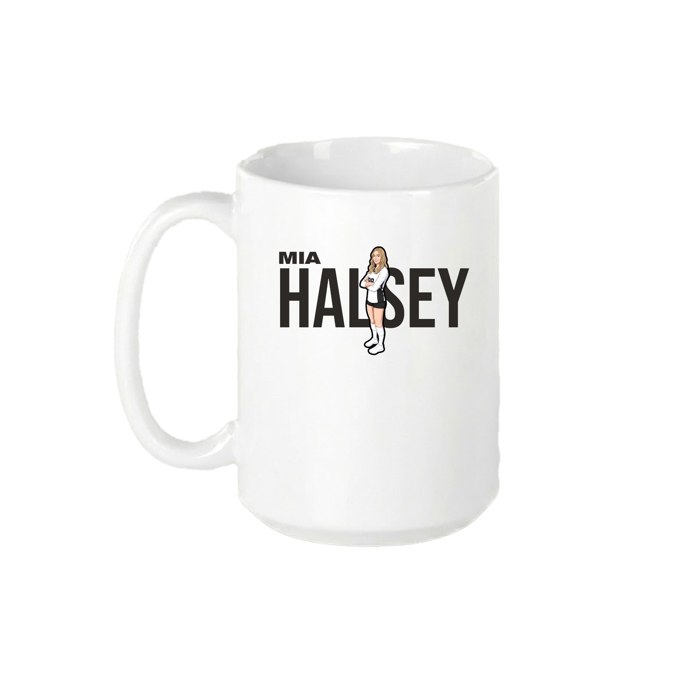 15oz Coffee Mug — Player Name in White