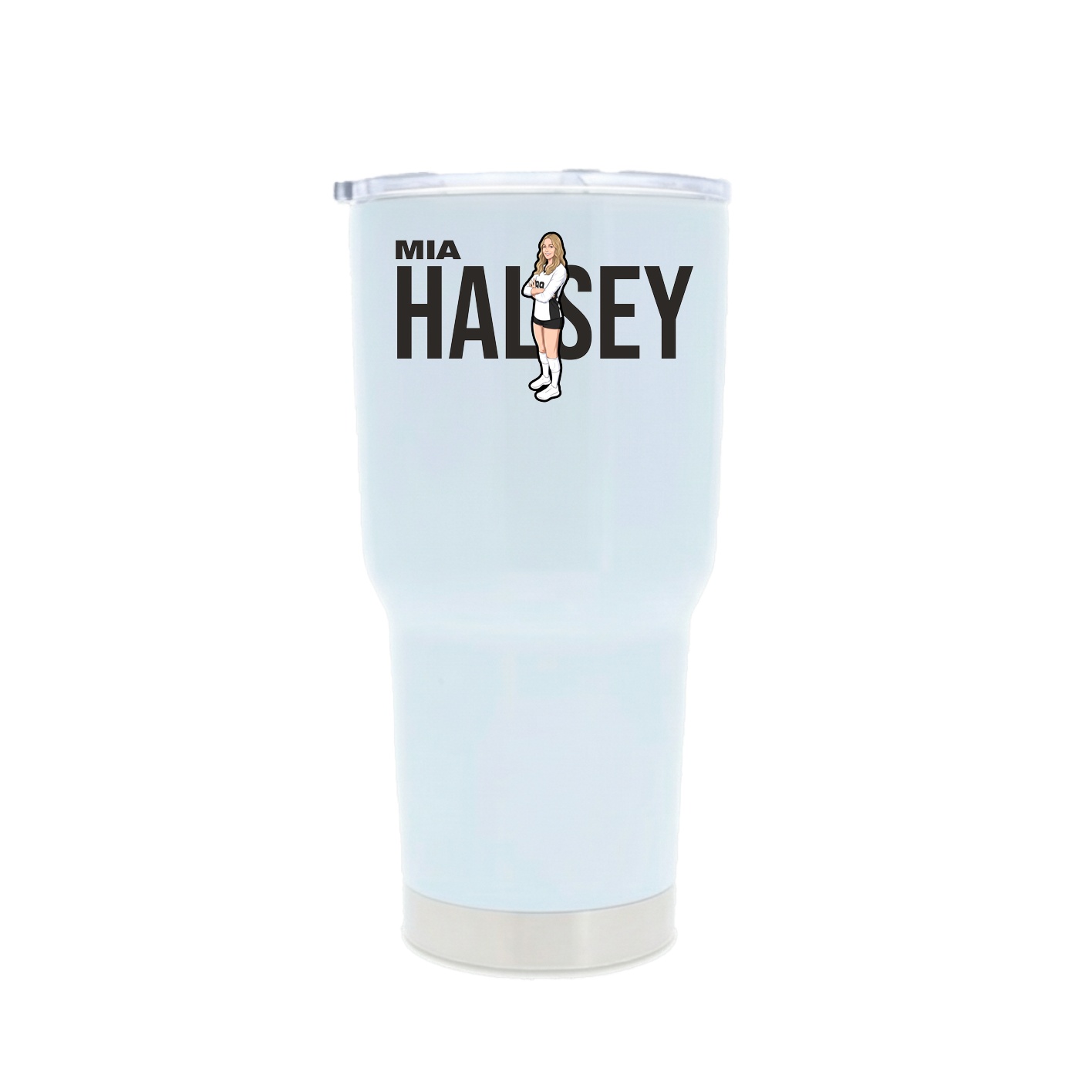 30oz Stainless Steel Tumbler — Player Name in White
