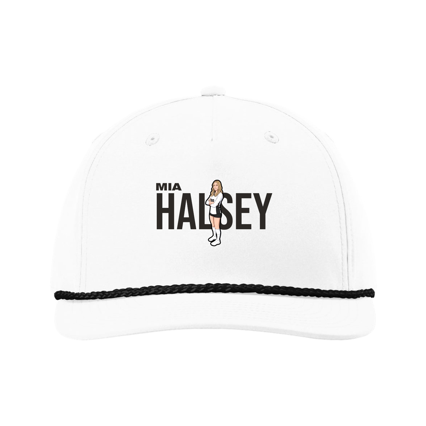 Five-Panel Classic Rope Cap — Player Name in White