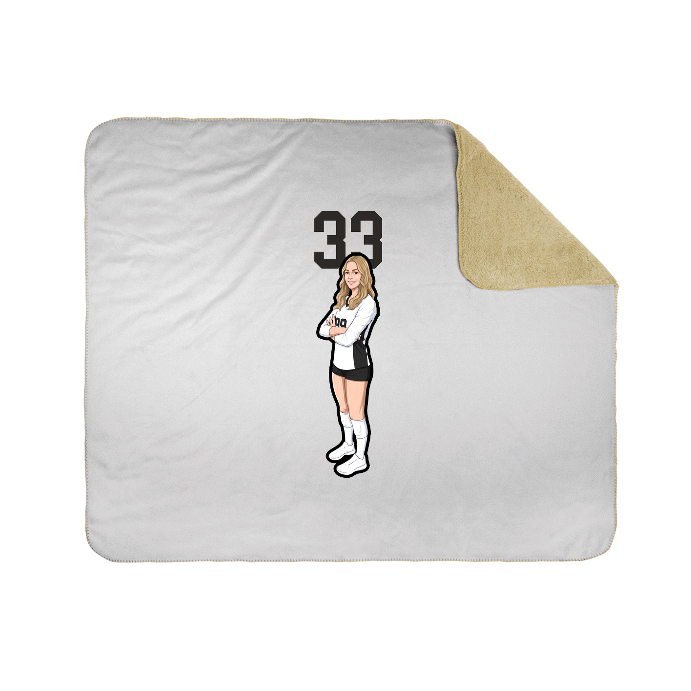 Throw Blanket — Number Top in White