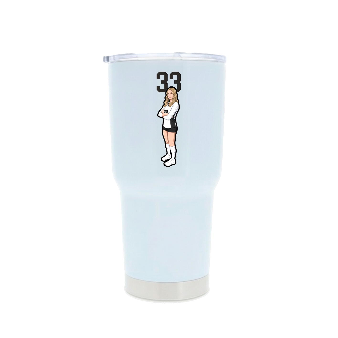 30oz Stainless Steel Tumbler — Number Top in White