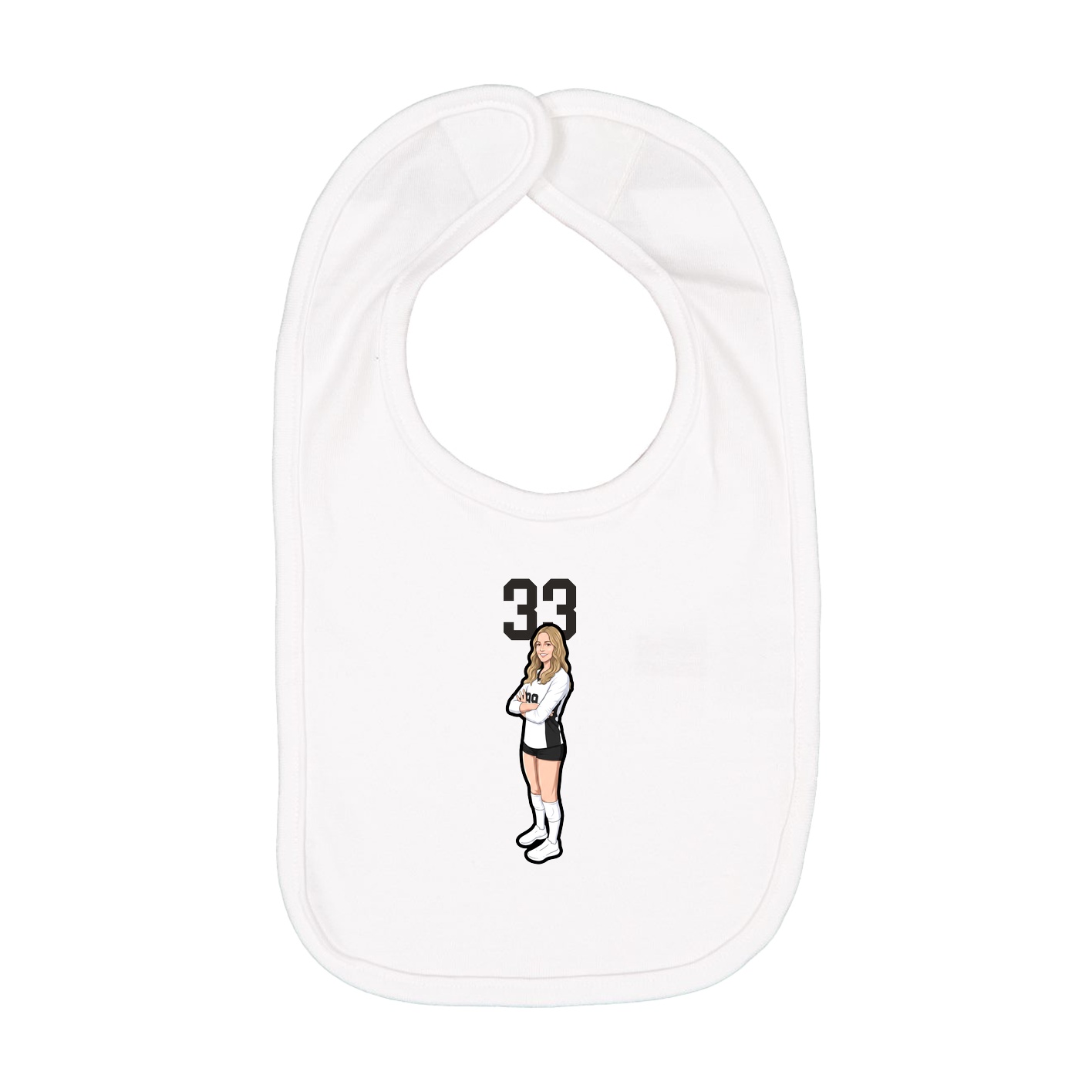 Infant Bib — Number Top in White