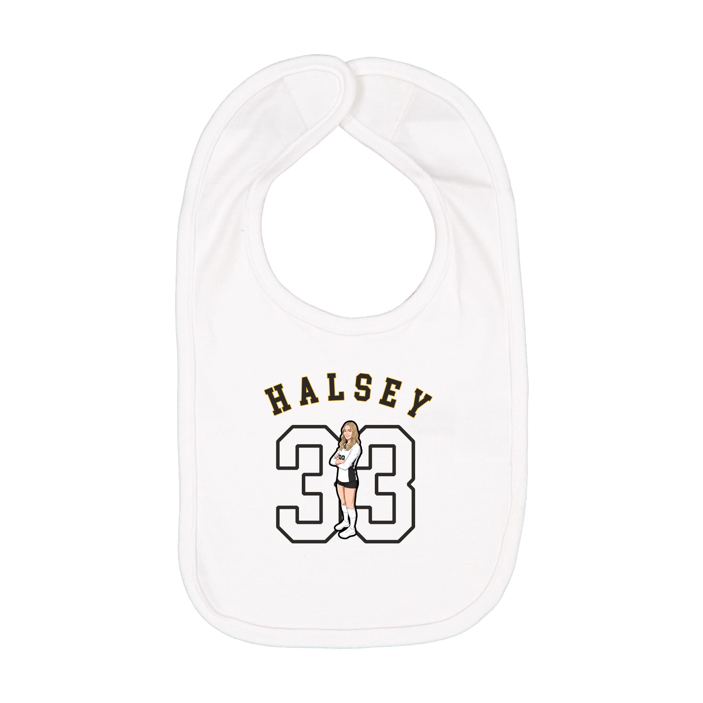 Infant Bib — Shirsey Arch in White