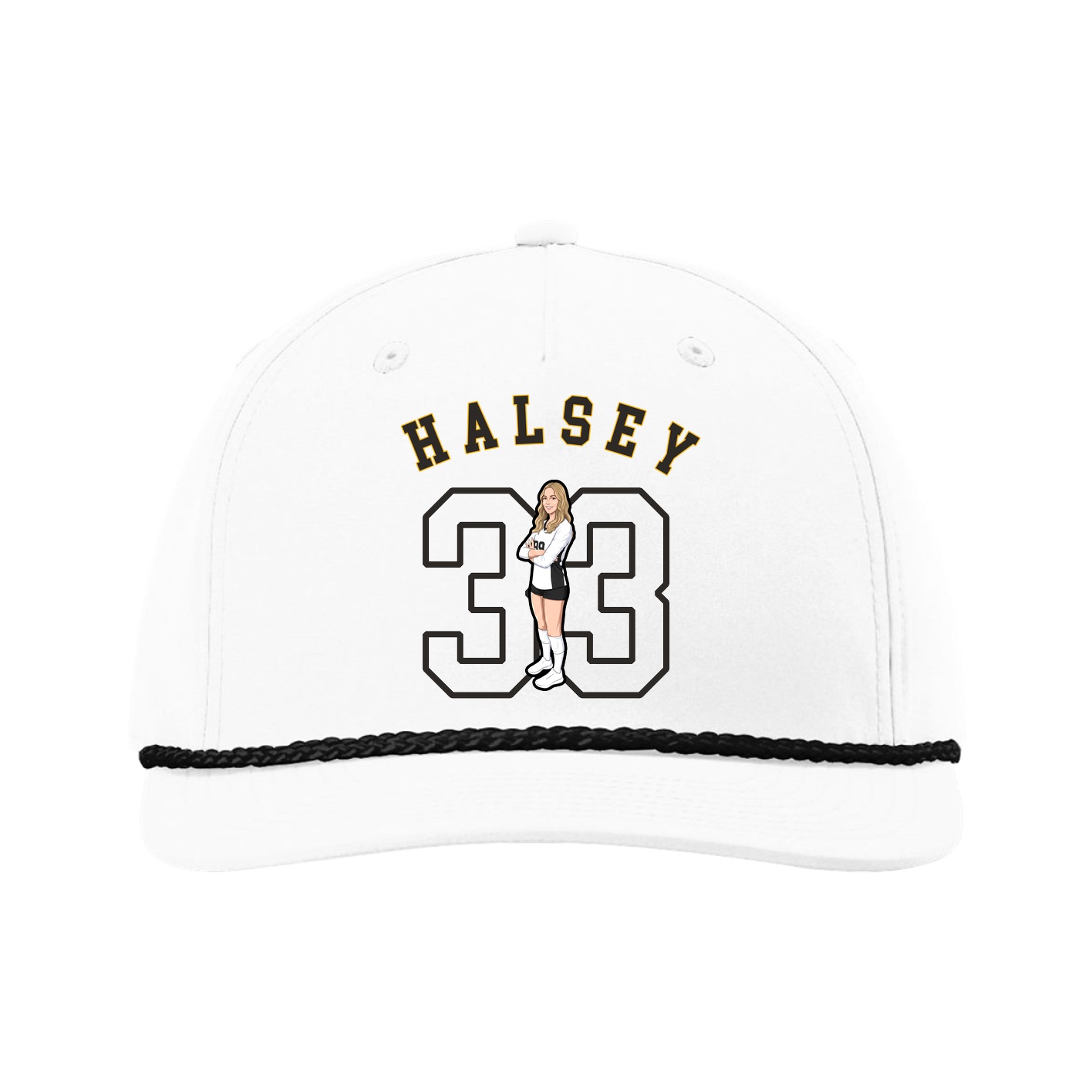 Five-Panel Classic Rope Cap — Shirsey Arch in White