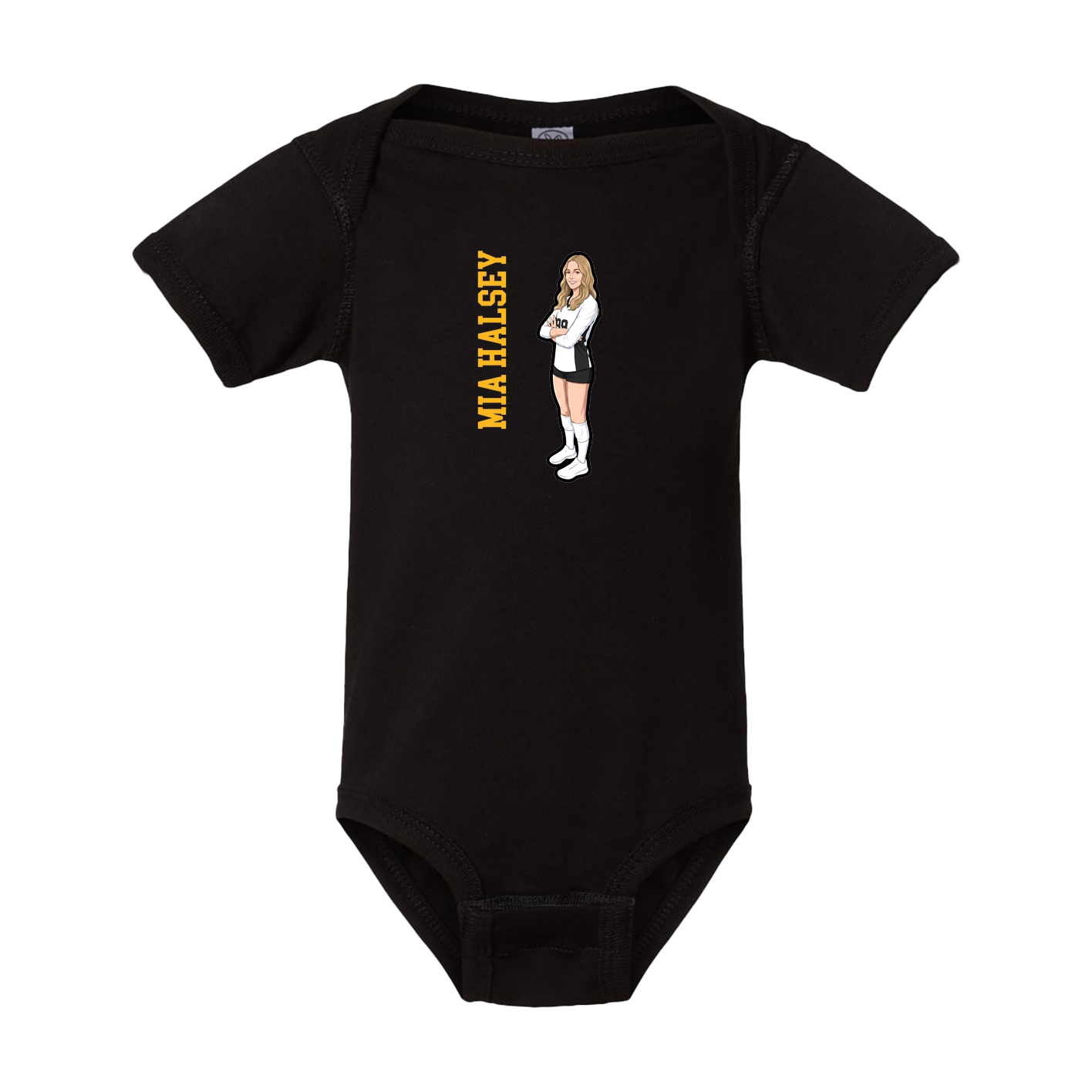 Baby Onesie — Name Vertical in Black