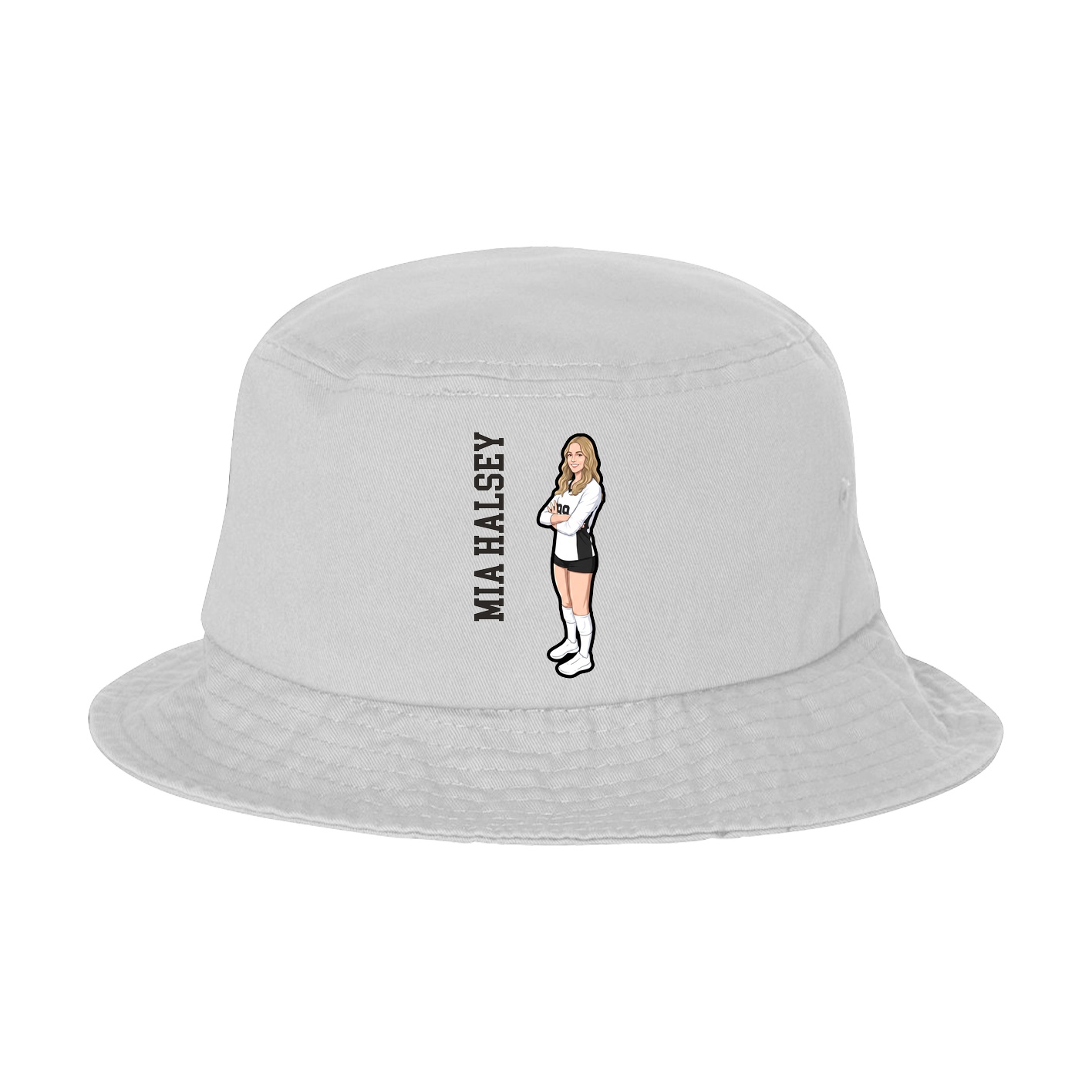 Bucket Cap — Name Vertical in White