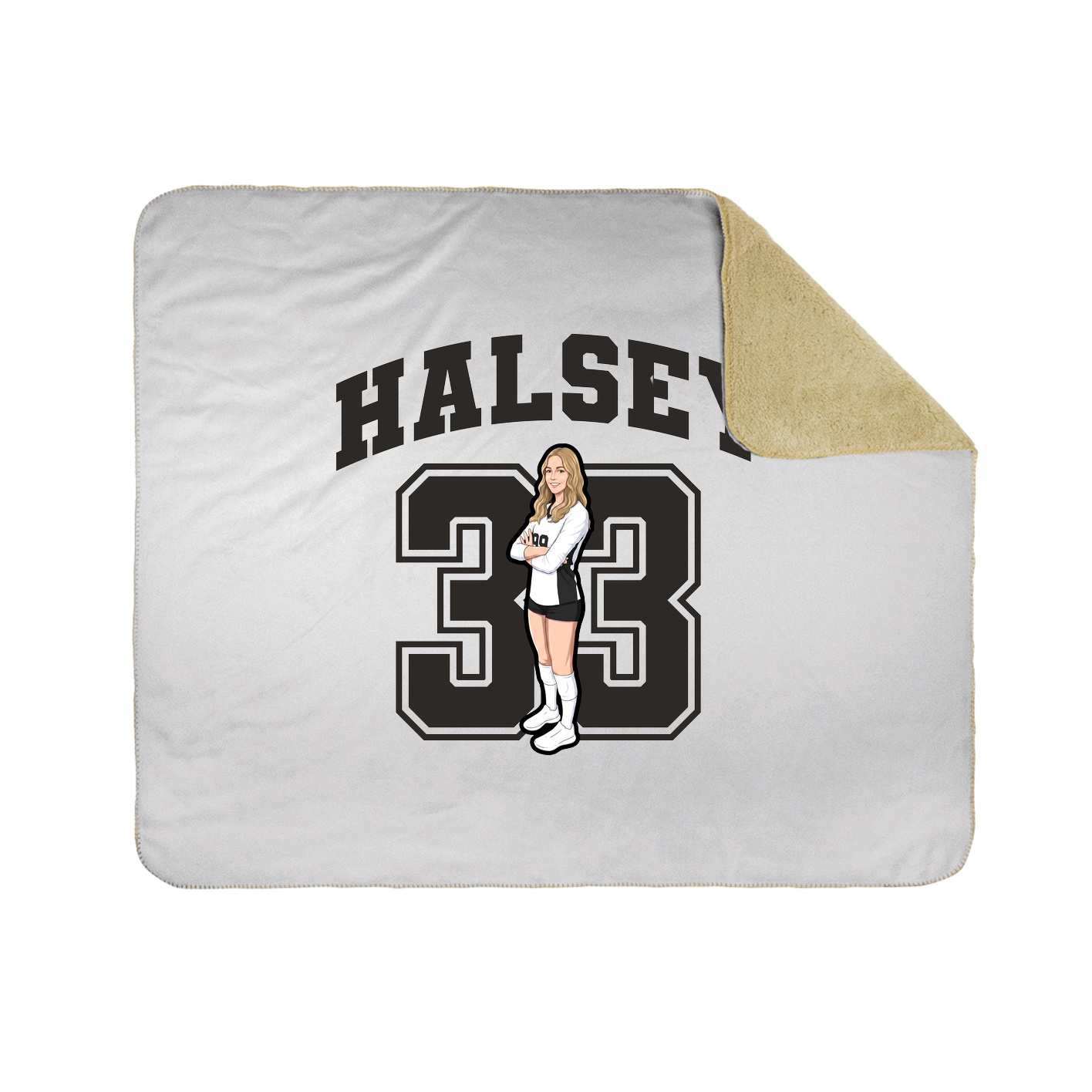 Throw Blanket — Number in White