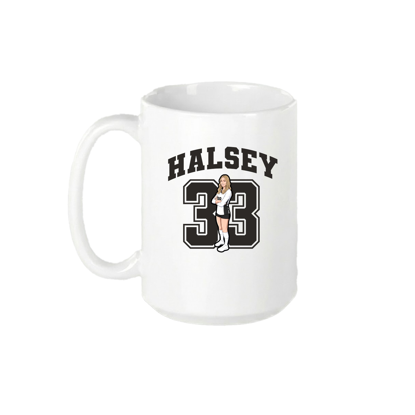 15oz Coffee Mug — Number in White