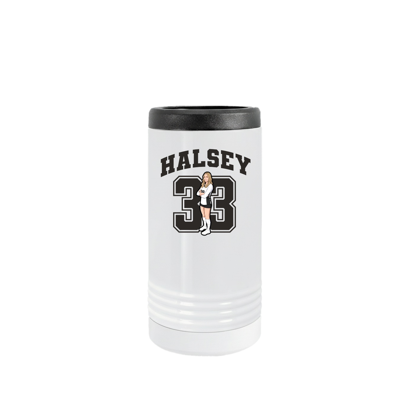 Slim Beverage Holder — Number in White