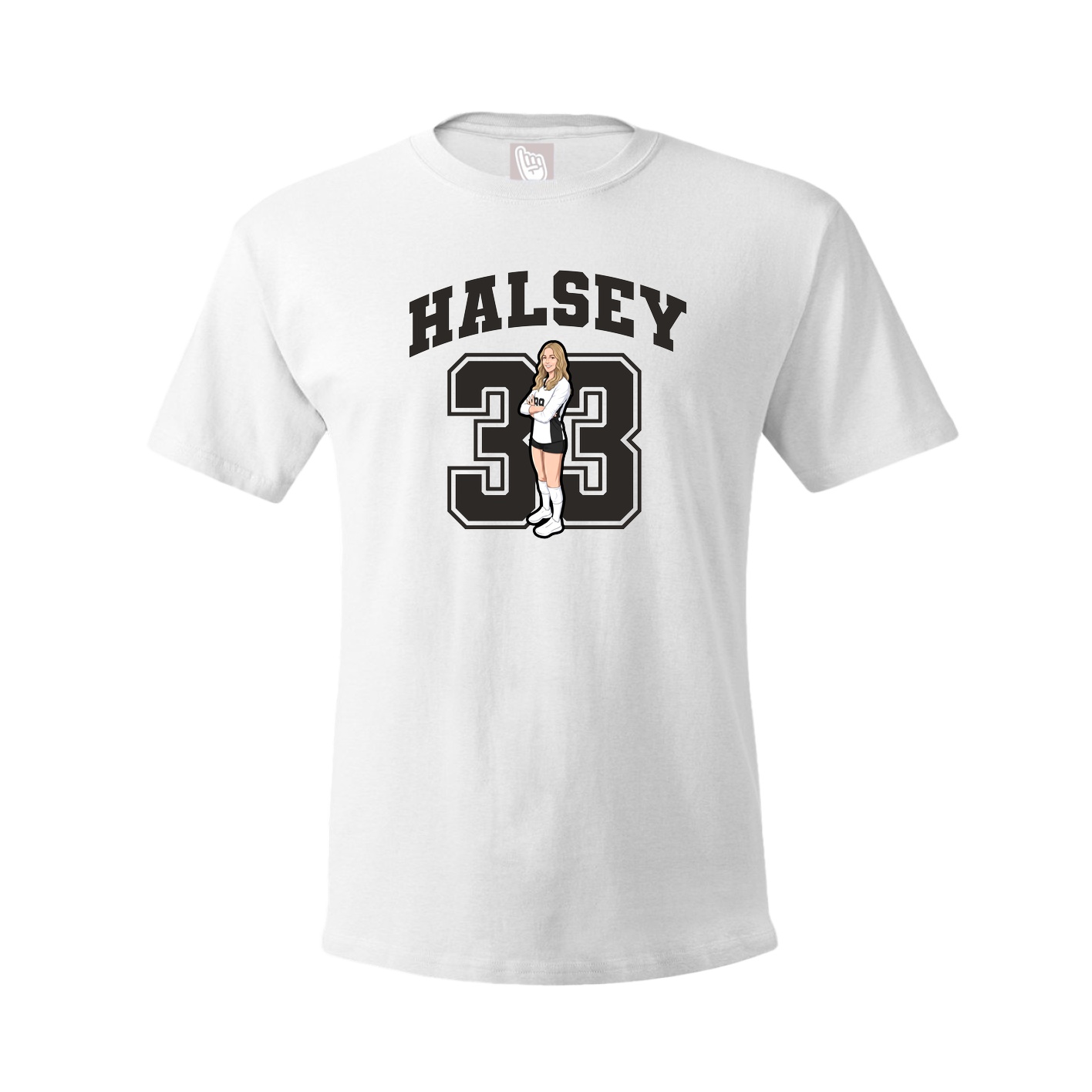 Youth Tee — Number in White