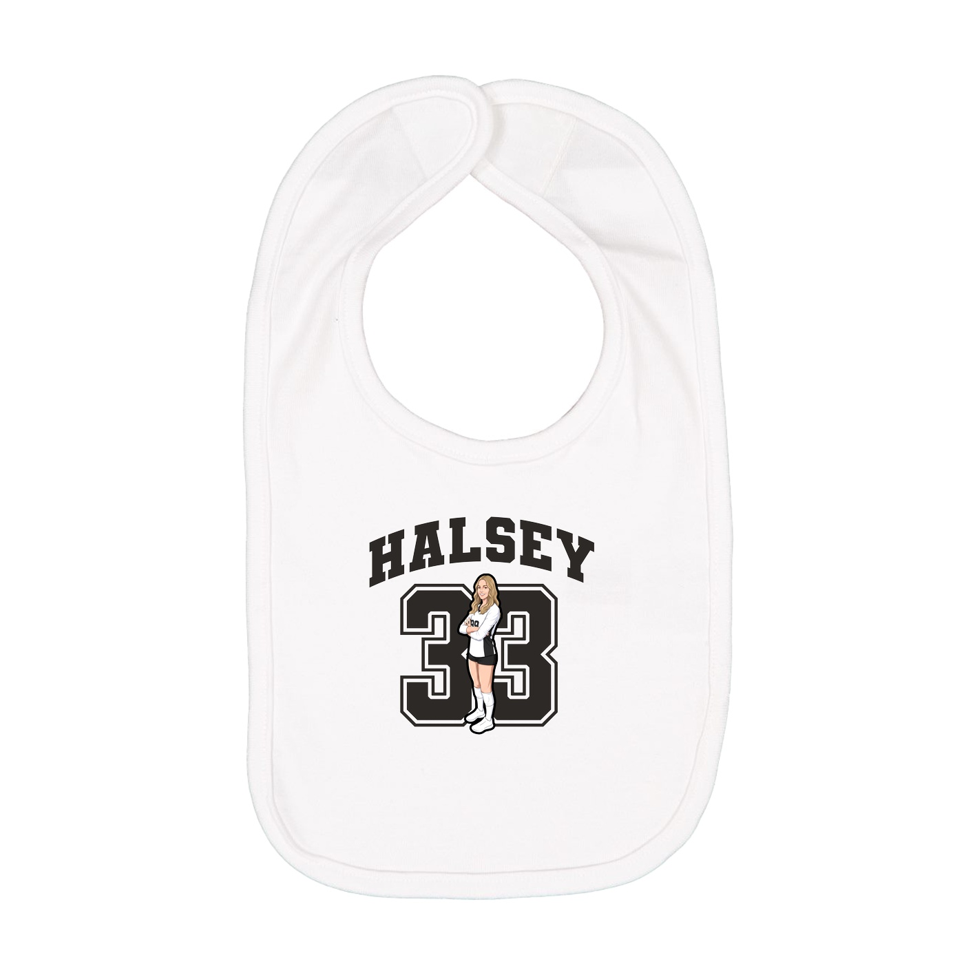Infant Bib — Number in White