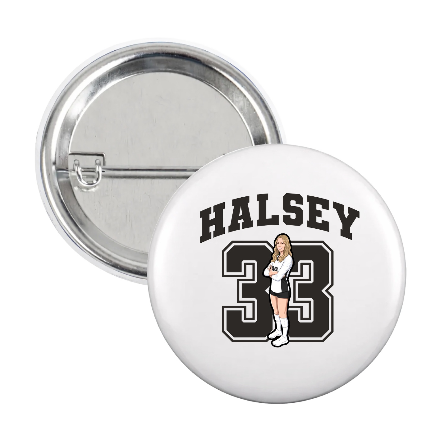 Game Day Button — Number in White