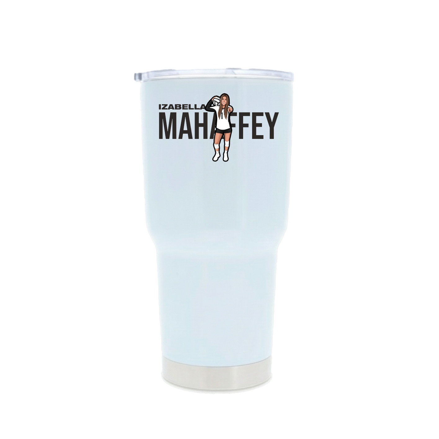 30oz Stainless Steel Tumbler — Player Name in White