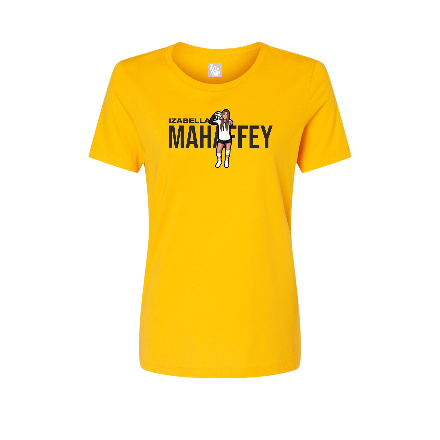 Fitted Women's Tee — Player Name in Gold