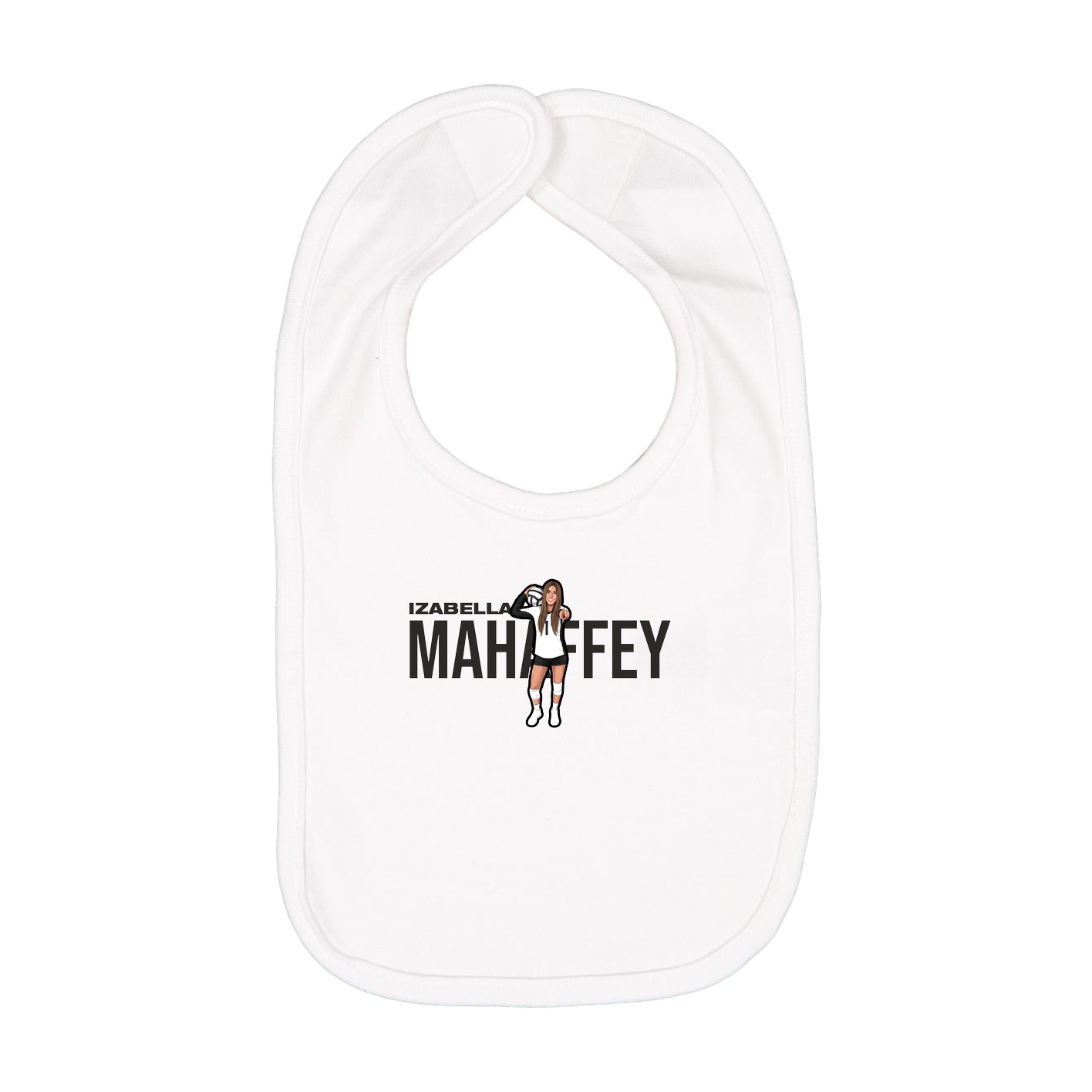 Infant Bib — Player Name in White