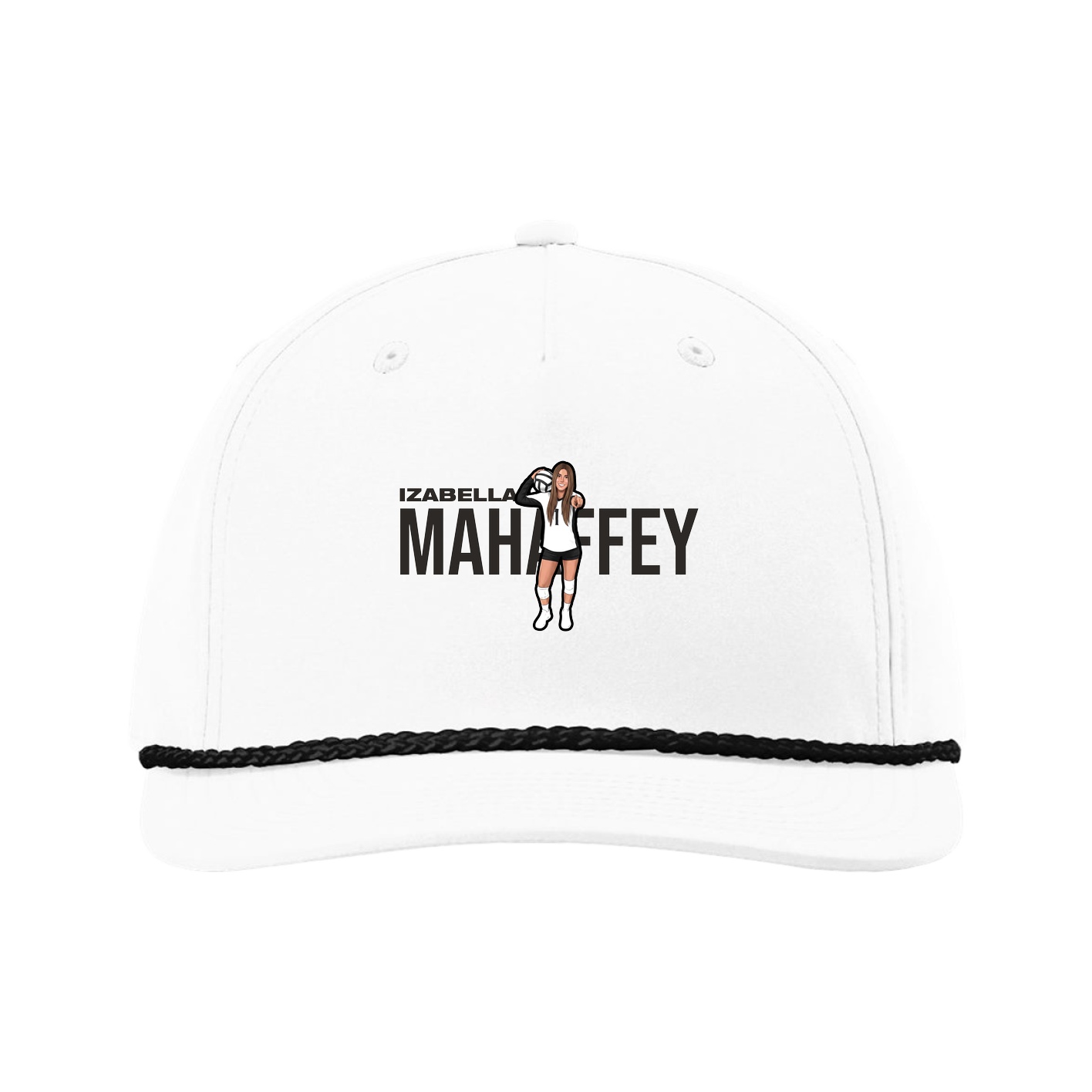 Five-Panel Classic Rope Cap — Player Name in White