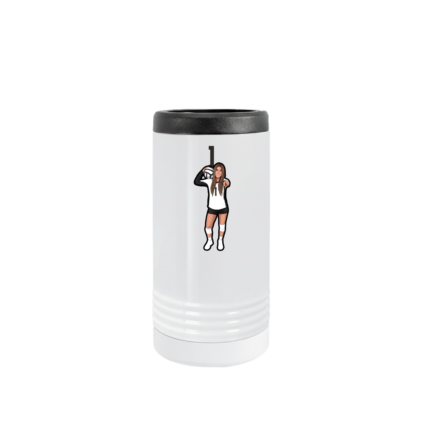 Slim Beverage Holder — Number Top in White
