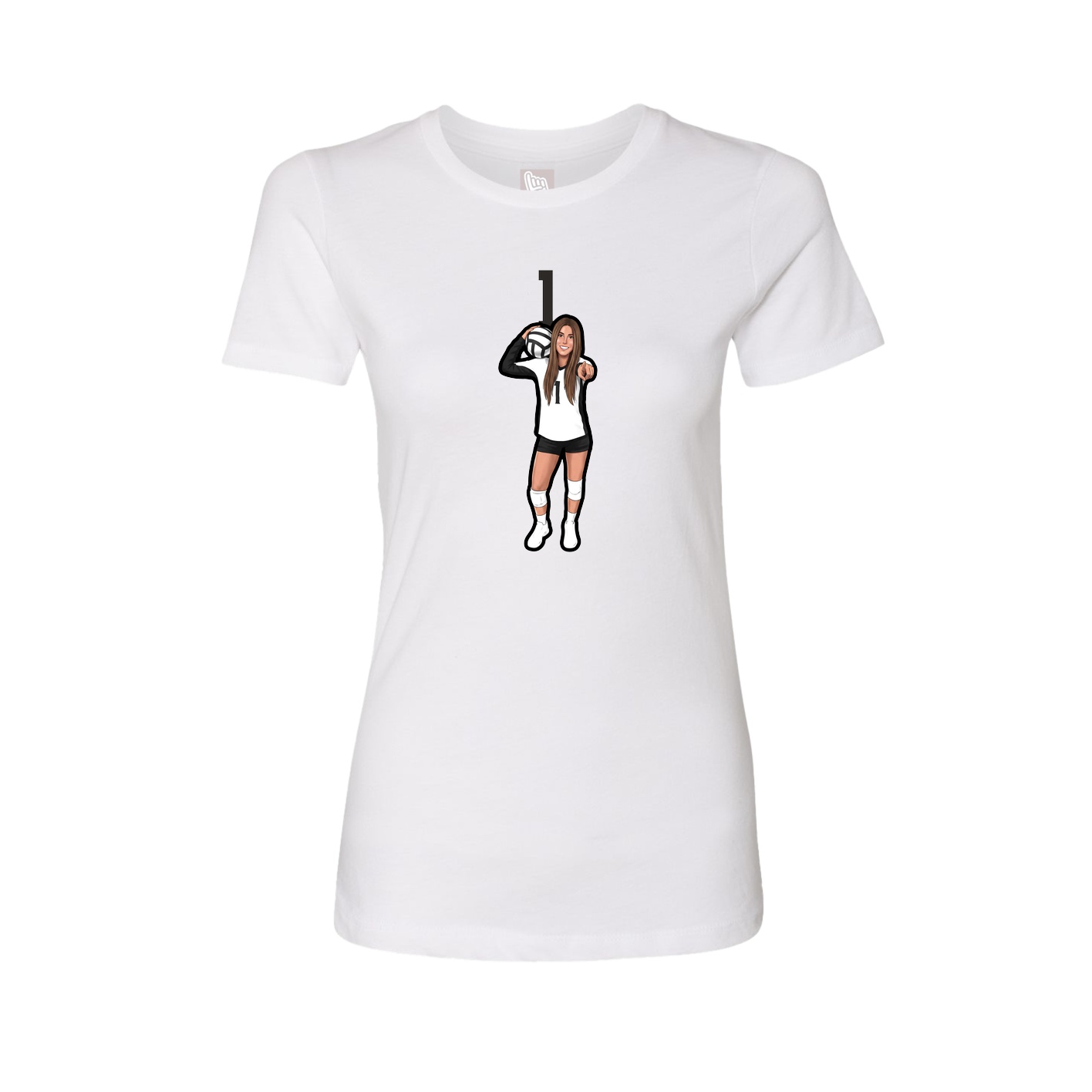 Fitted Women's Tee — Number Top in White