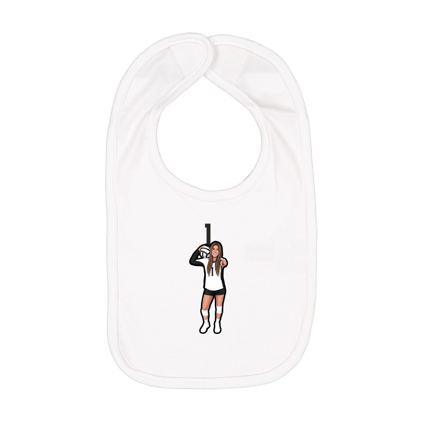Infant Bib — Number Top in White