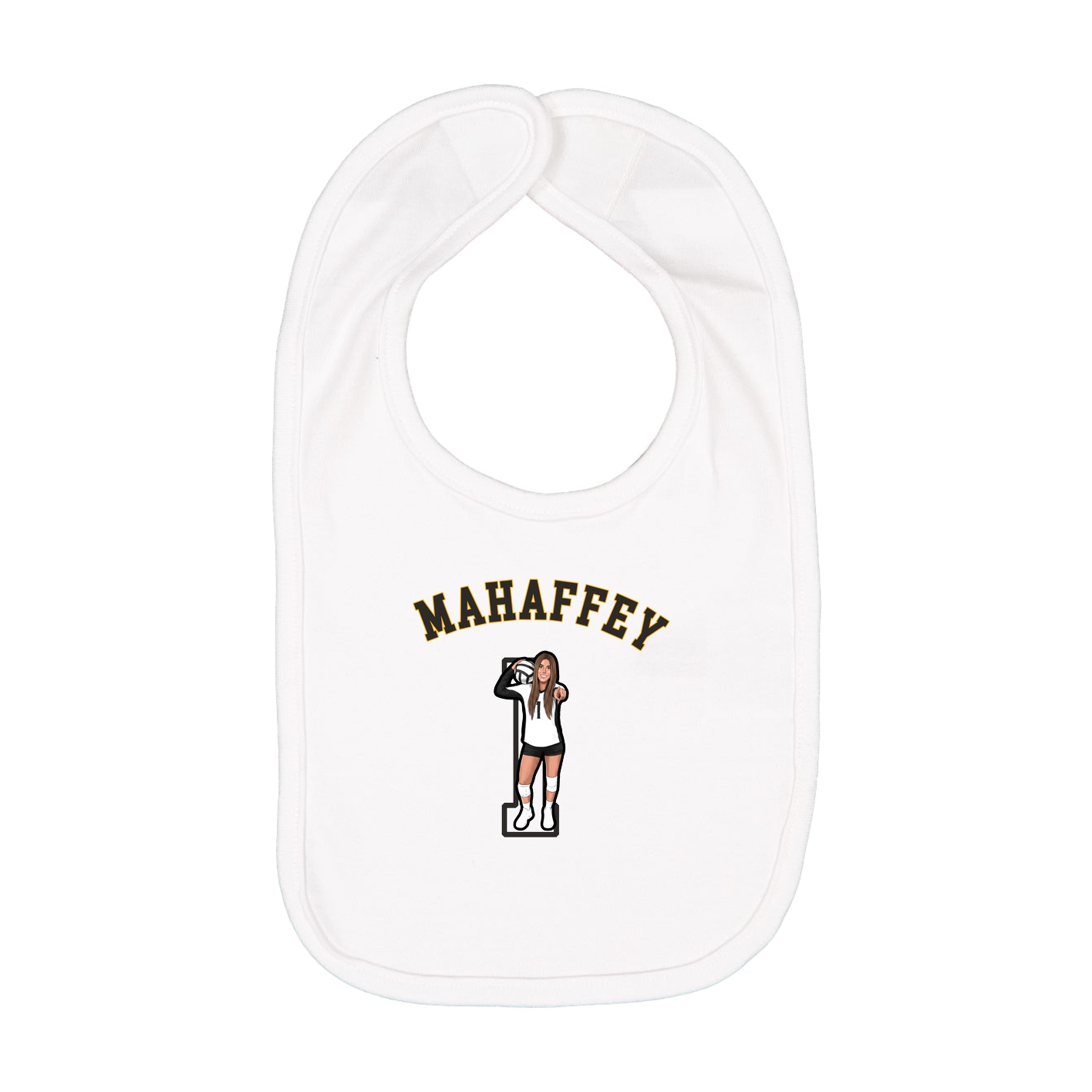 Infant Bib — Shirsey Arch in White