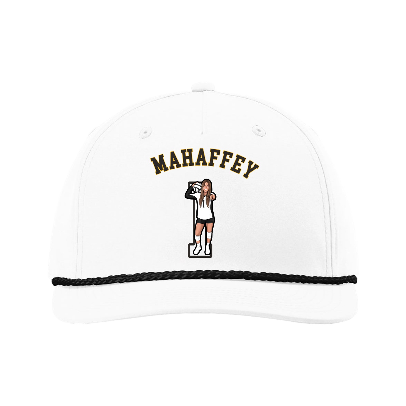 Five-Panel Classic Rope Cap — Shirsey Arch in White