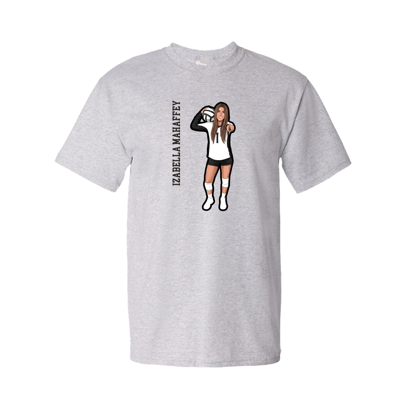 Tee — Name Vertical in Grey