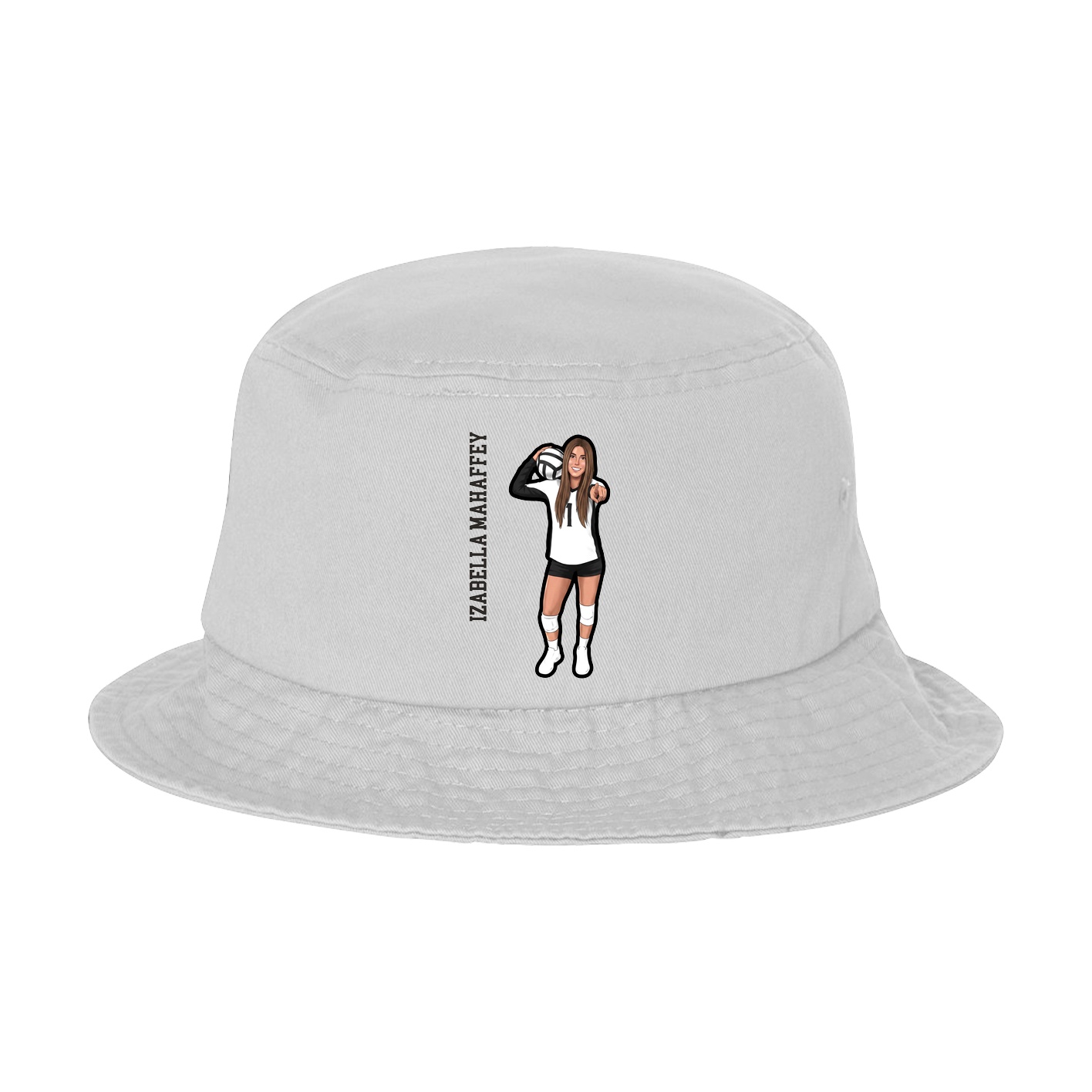 Bucket Cap — Name Vertical in White