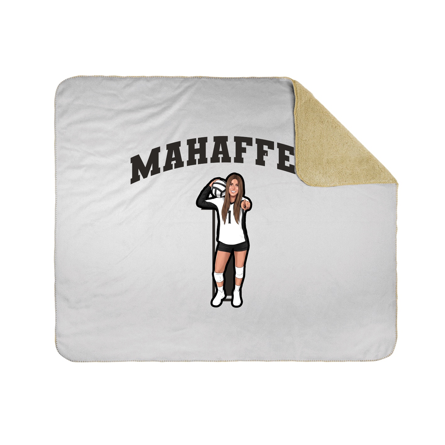 Throw Blanket — Number in White