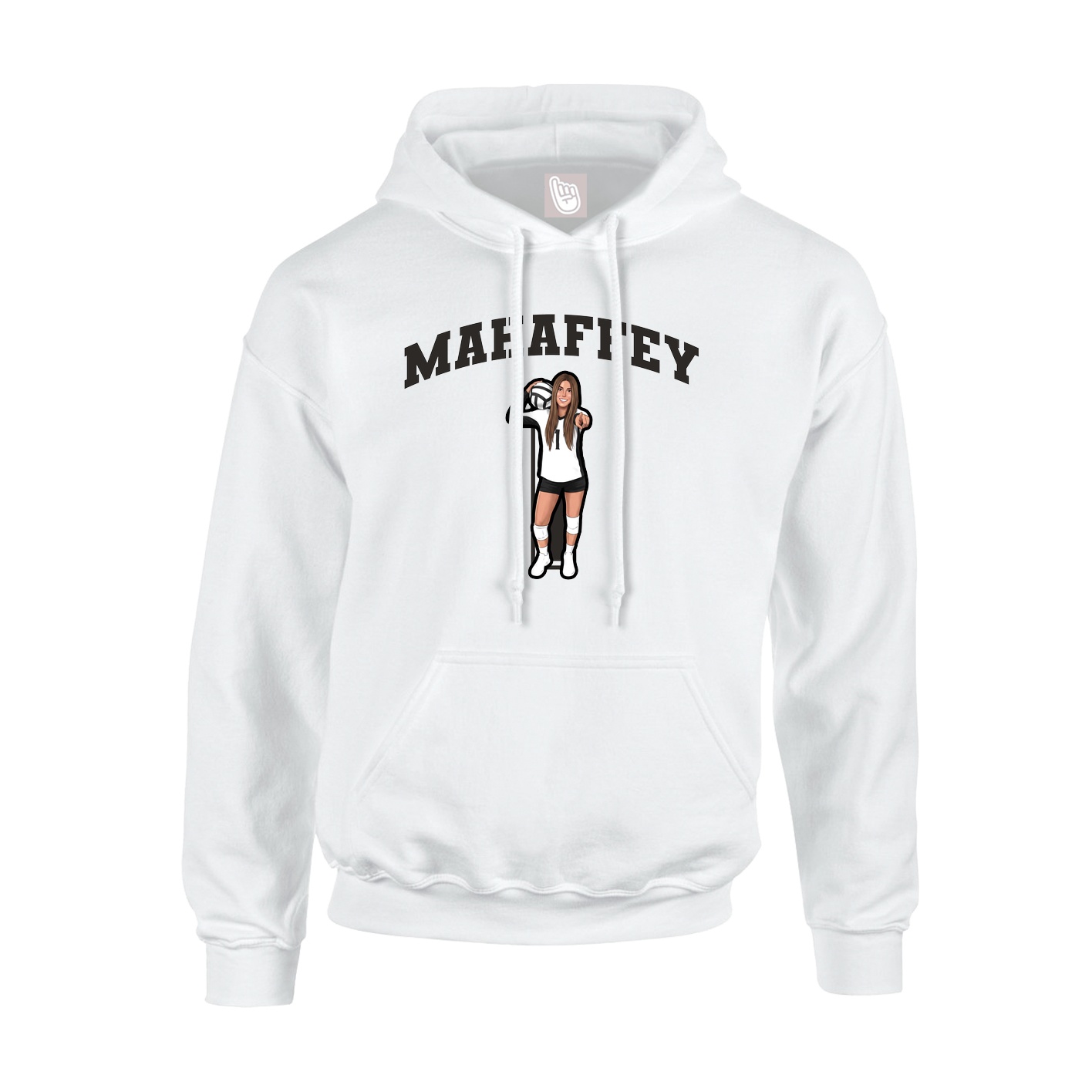 Hoodie — Number in White