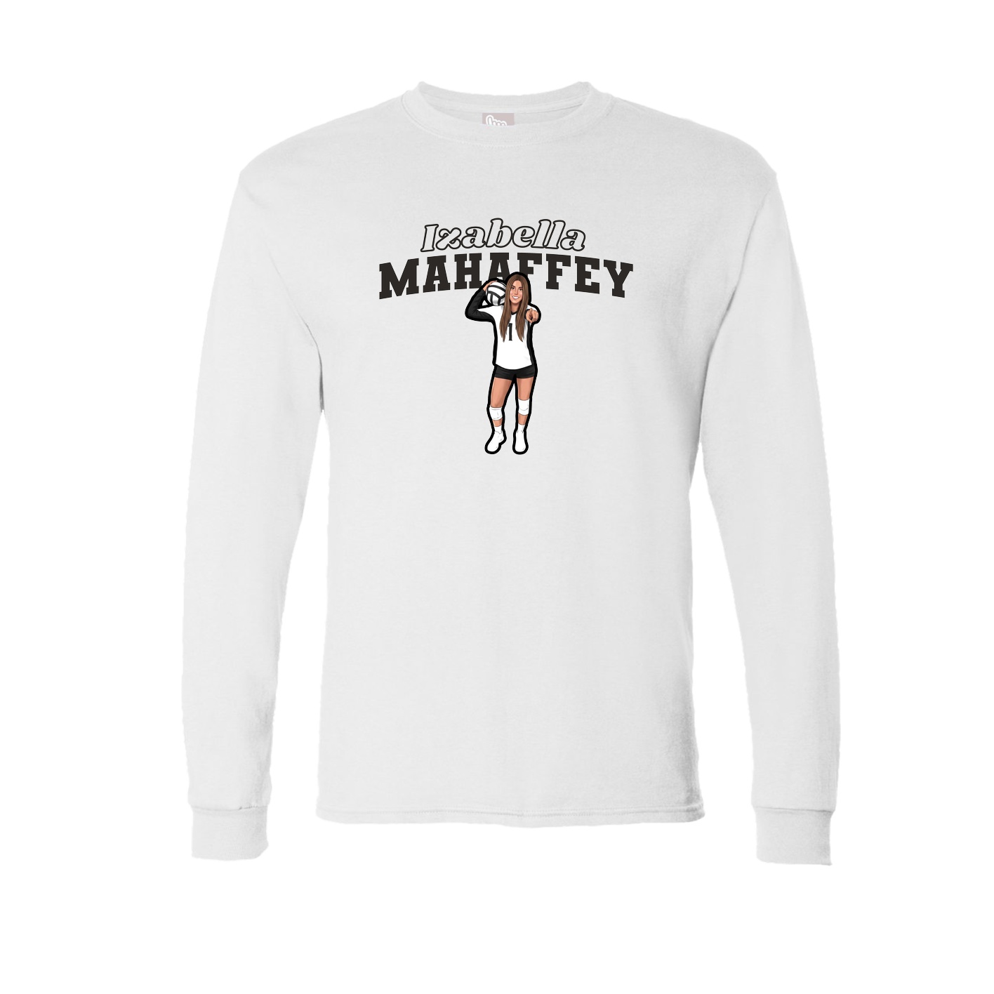 Long Sleeve Tee — Name Arch in White