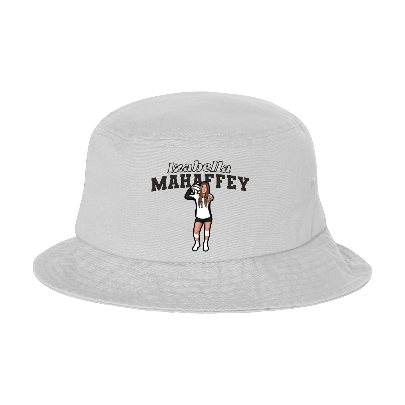 Bucket Cap — Name Arch in White