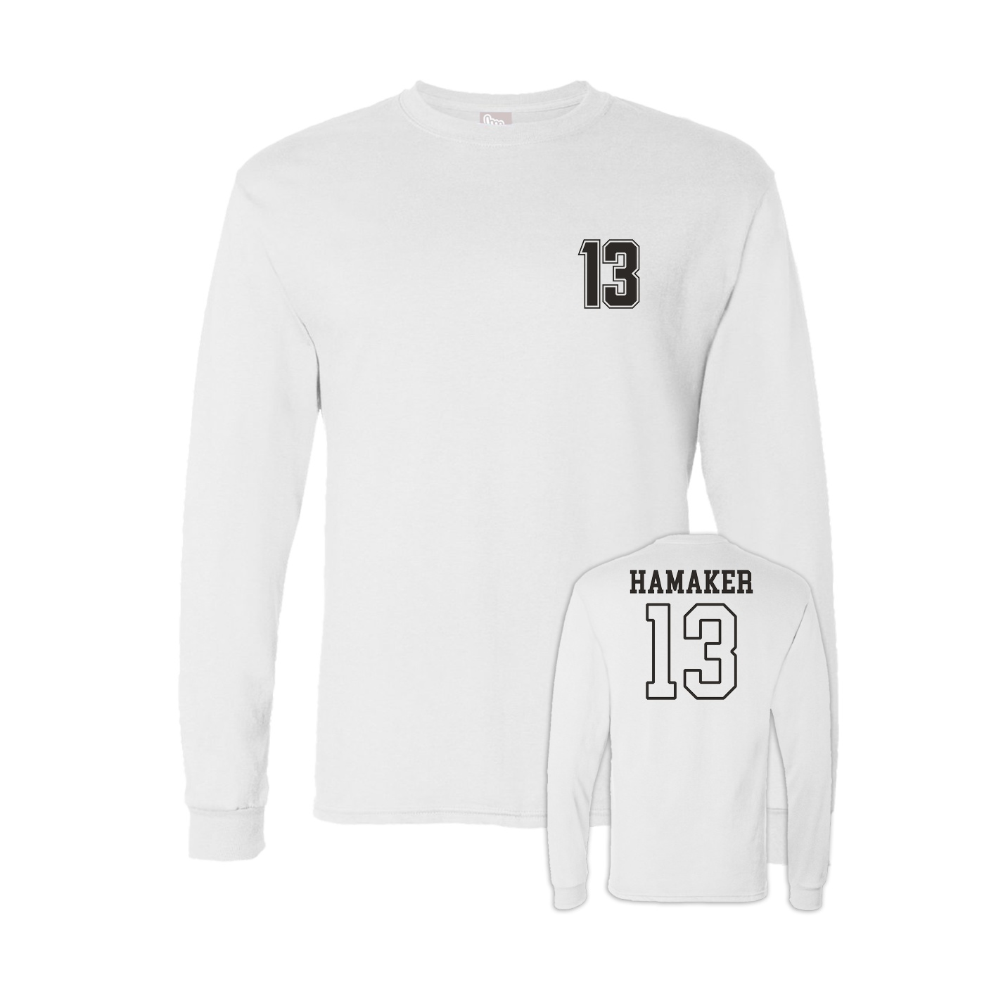 Long Sleeve Tee — Chest Back in White