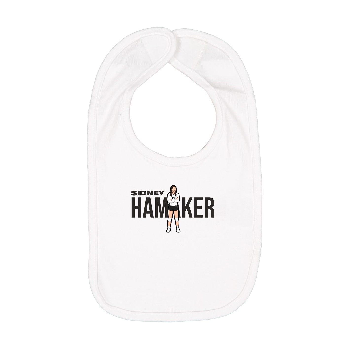 Infant Bib — Player Name in White