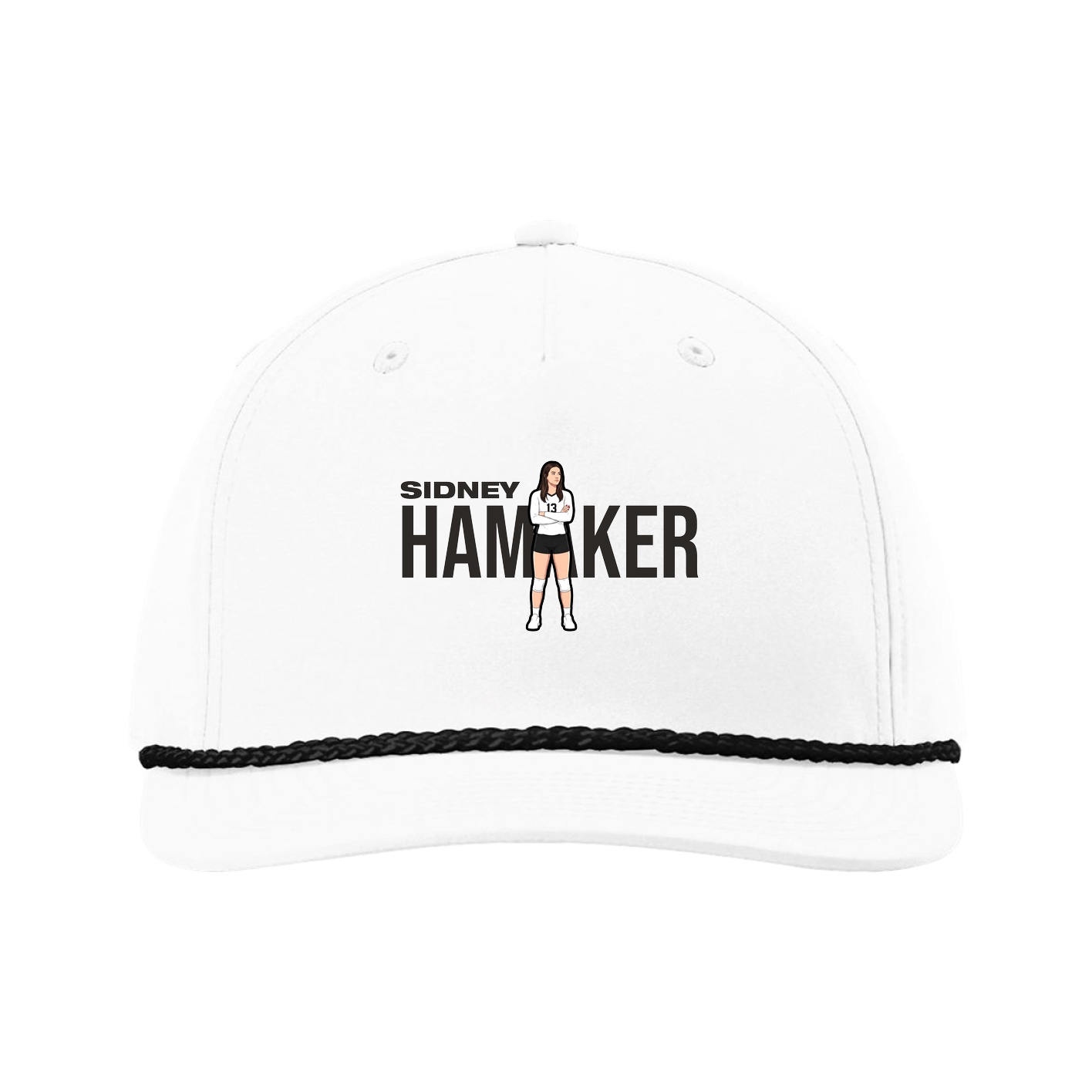 Five-Panel Classic Rope Cap — Player Name in White