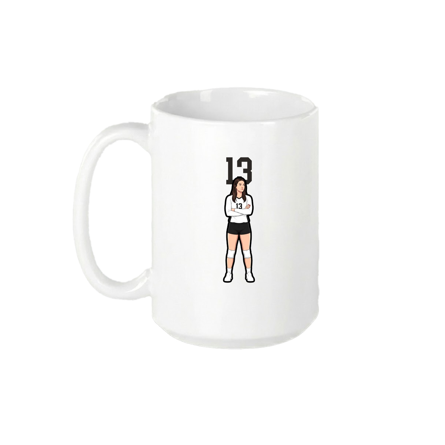 15oz Coffee Mug — Number Top in White